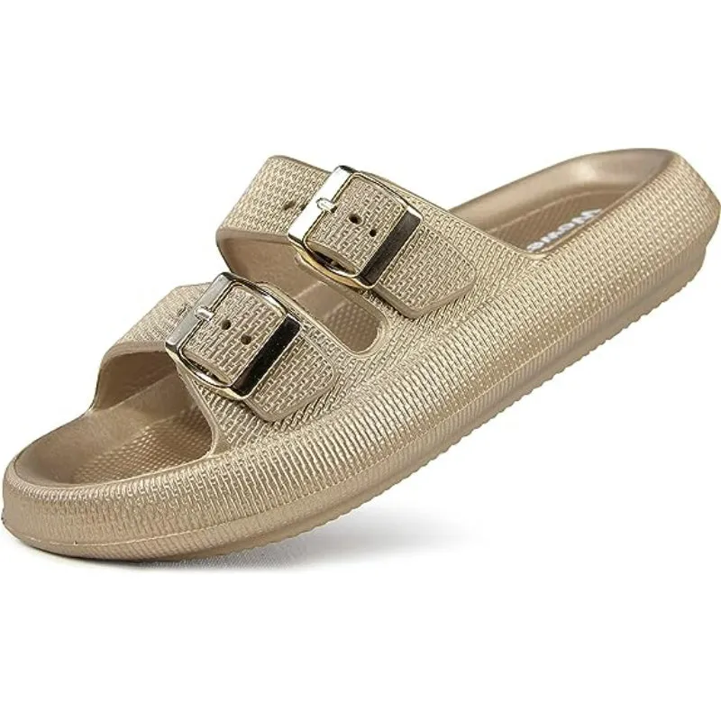 Adjustable Double Buckle Sandals