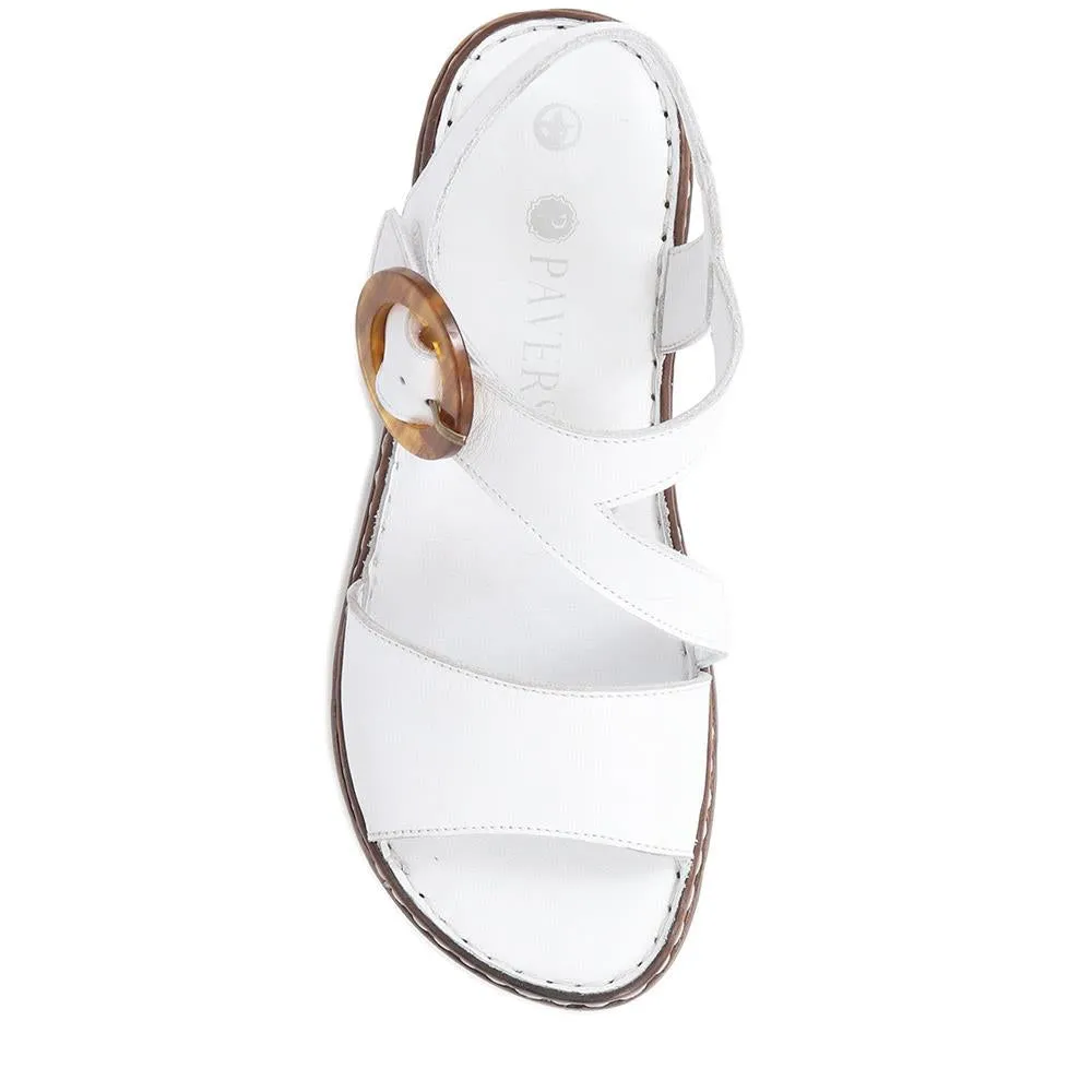 Adjustable Leather Sandals  - LUCK39017 / 326 151
