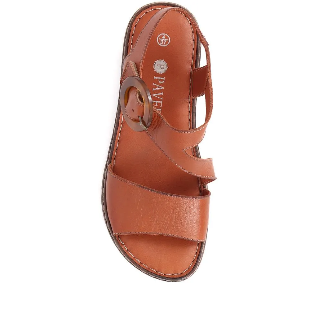 Adjustable Leather Sandals  - LUCK39017 / 326 151