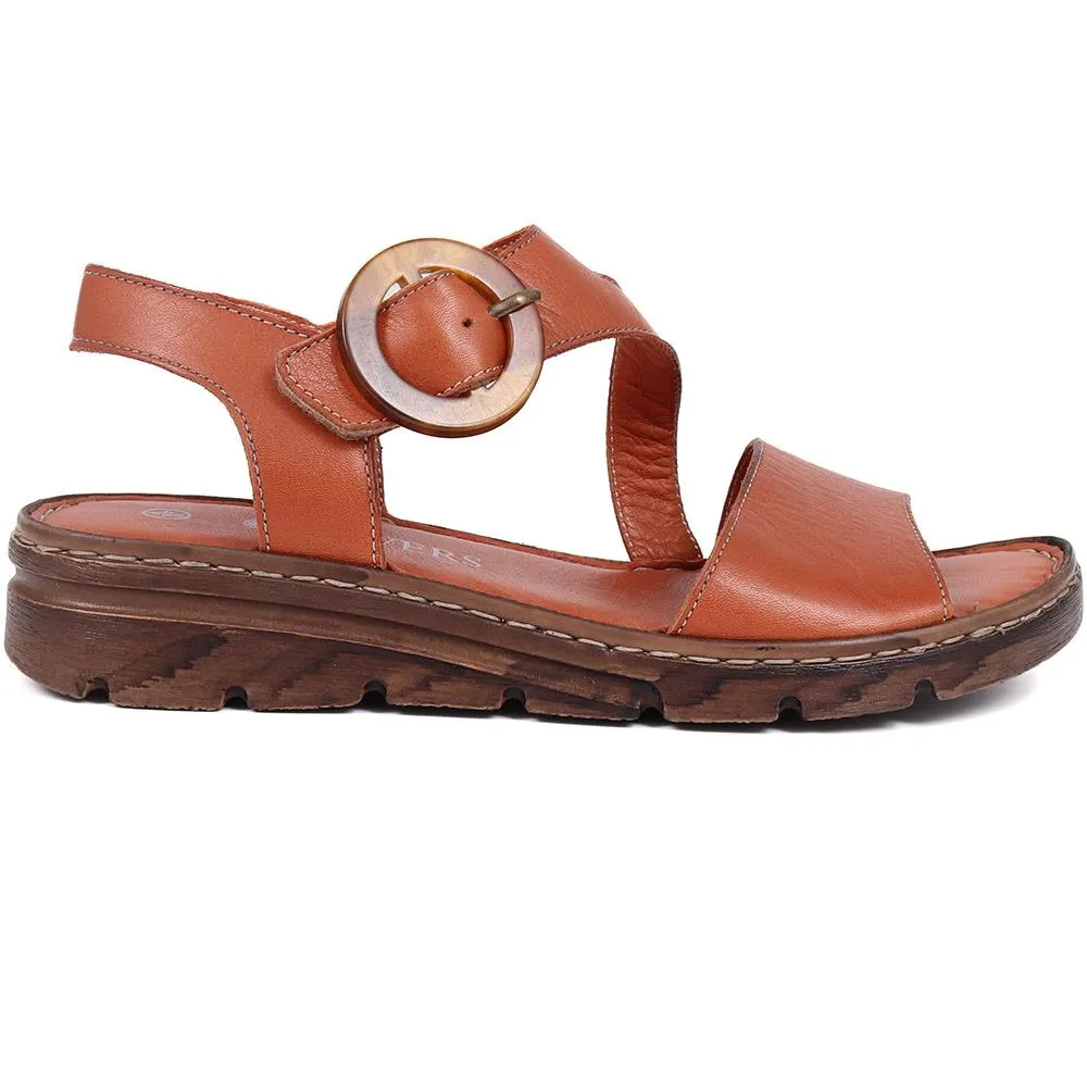 Adjustable Leather Sandals  - LUCK39017 / 326 151