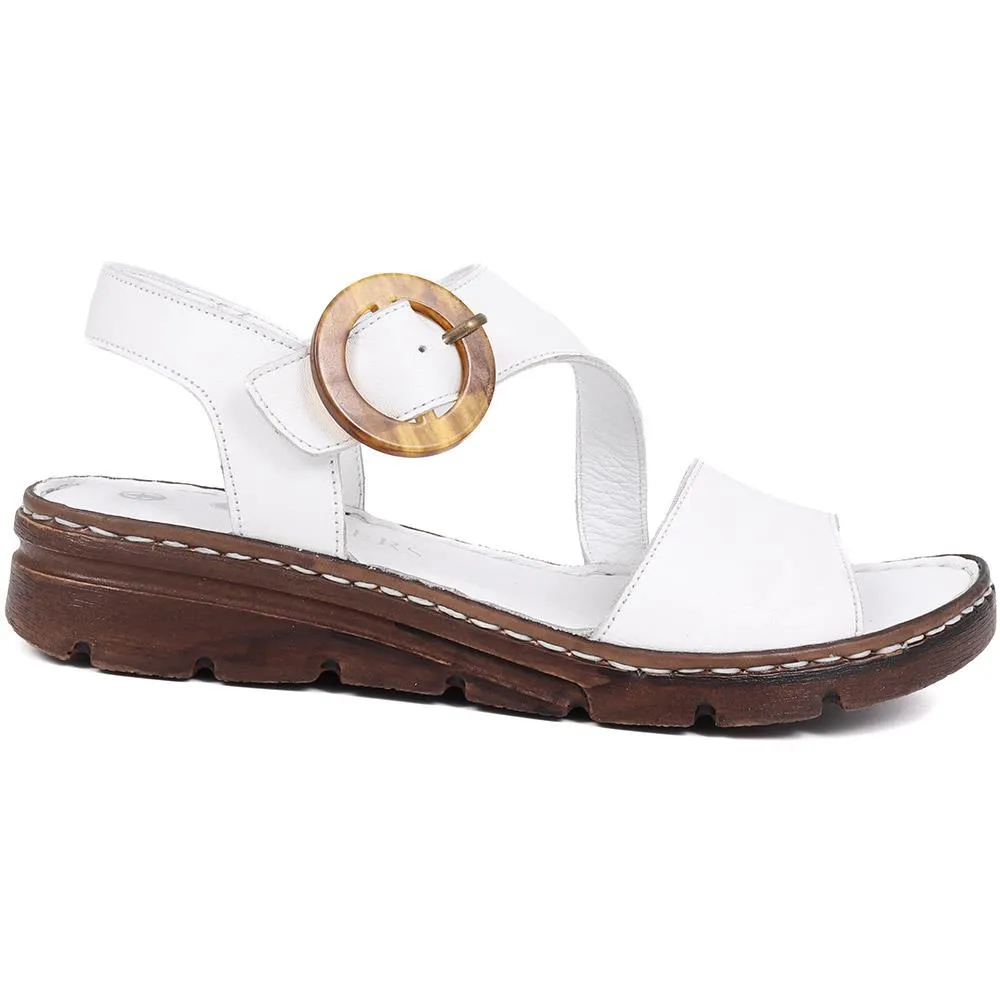 Adjustable Leather Sandals  - LUCK39017 / 326 151