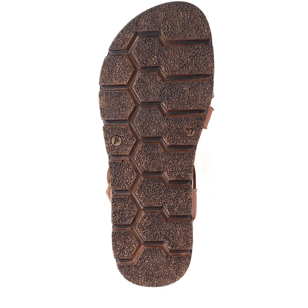 Adjustable Leather Sandals  - LUCK39017 / 326 151