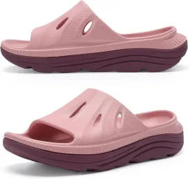 ARISIC Recovery Slides Sandals for Women Plantar Fasciitis Thick Cushion Orthotic Men Athletic Slides Lightweight Comfort Women Cloud Slippers Arch Support of Indoor Outdoor