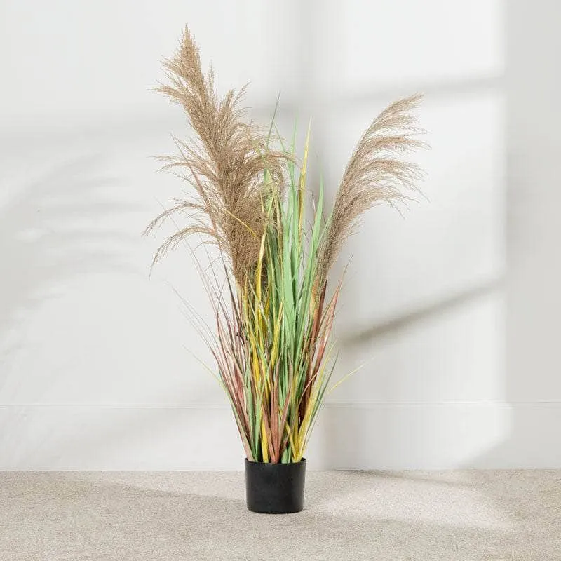 Artificial Colourful Eremurus Grass With Plastic Pot - 91cm