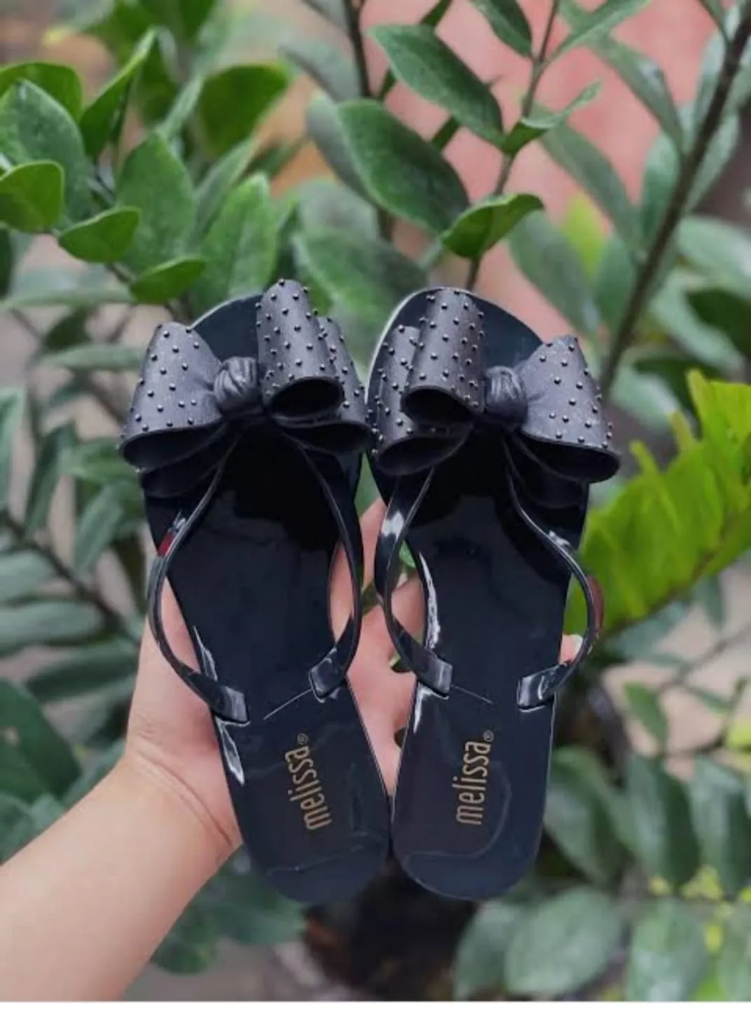 BOW TIE JELLY FLATS - BLACK
