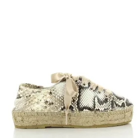 Calzanor 2251 Natural Lace-Up Espadrilles