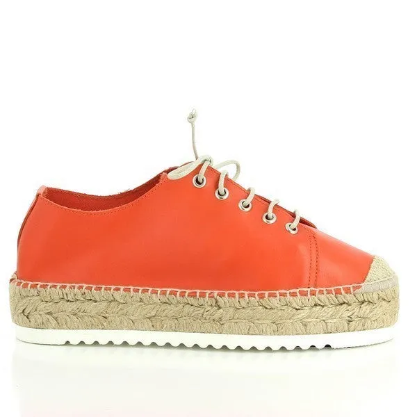 Calzanor M9551BPO Red Lace-Up Espadrilles