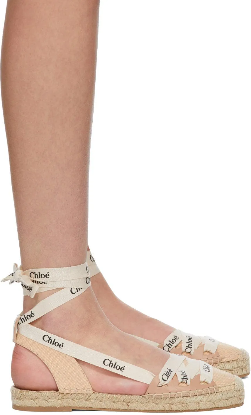 ChloÃ© Beige Lace-Up Lauren Espadrilles