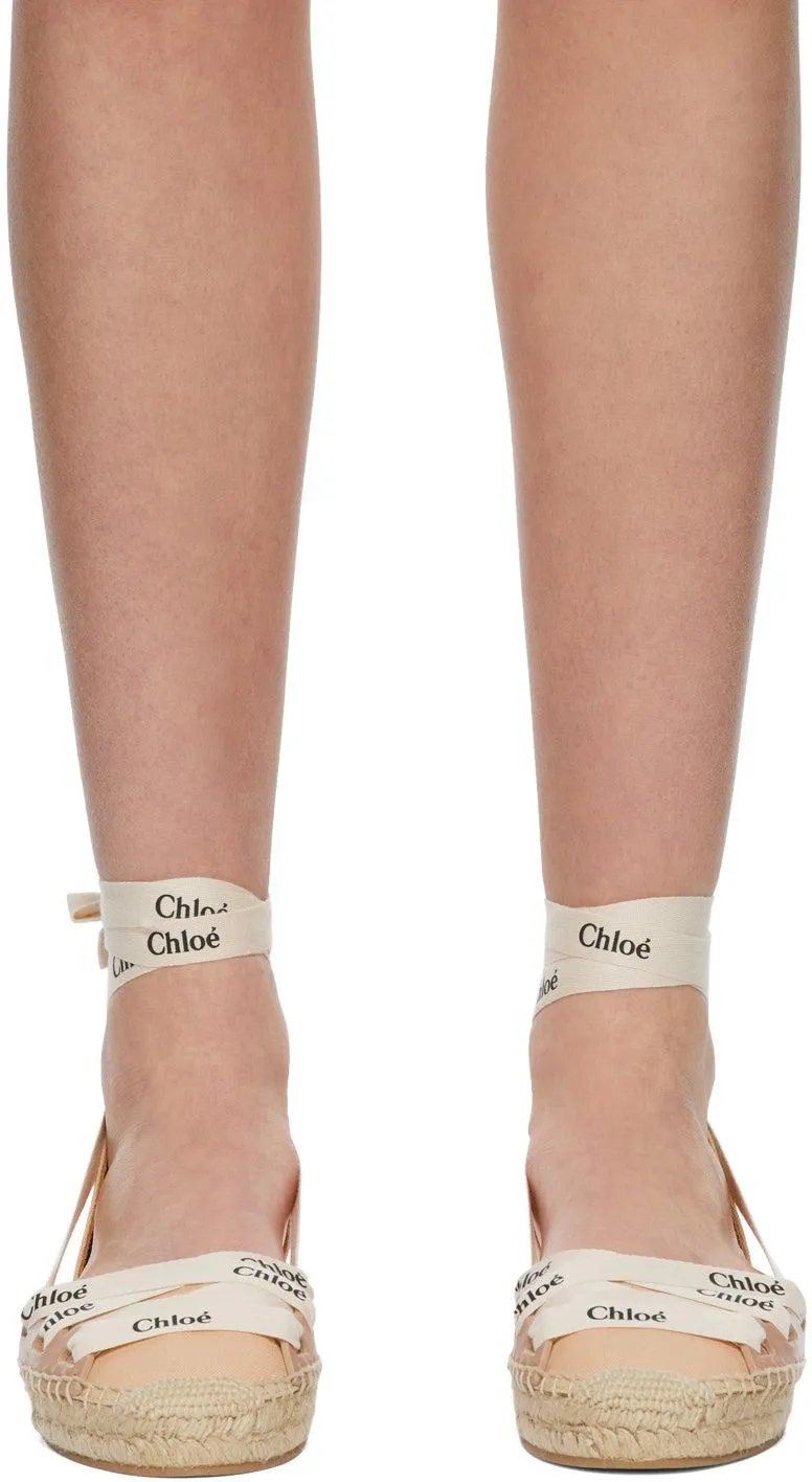 ChloÃ© Beige Lace-Up Lauren Espadrilles