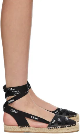 ChloÃ© Black Lace-Up Lauren Espadrilles