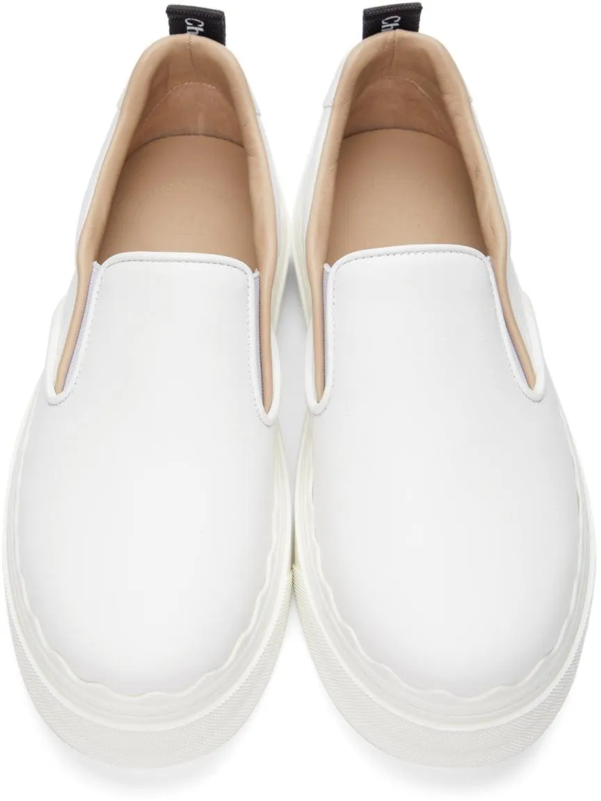 ChloÃ© White Lauren Slip-On Sneakers
