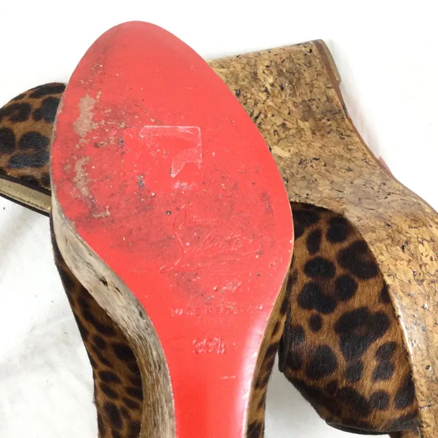 Christian Louboutin Leopard Wedges. Size 39.5