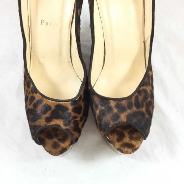 Christian Louboutin Leopard Wedges. Size 39.5