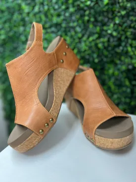 Corkys Smooth Cognac Carley Wedges