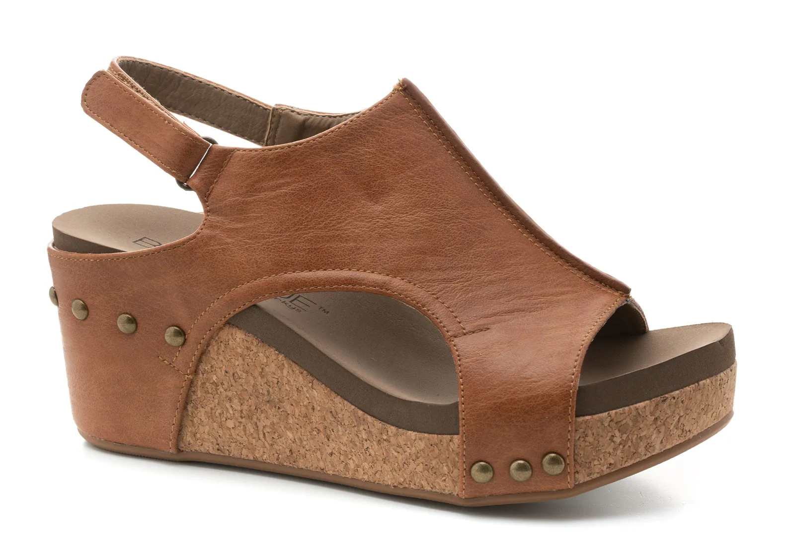 Corkys Smooth Cognac Carley Wedges