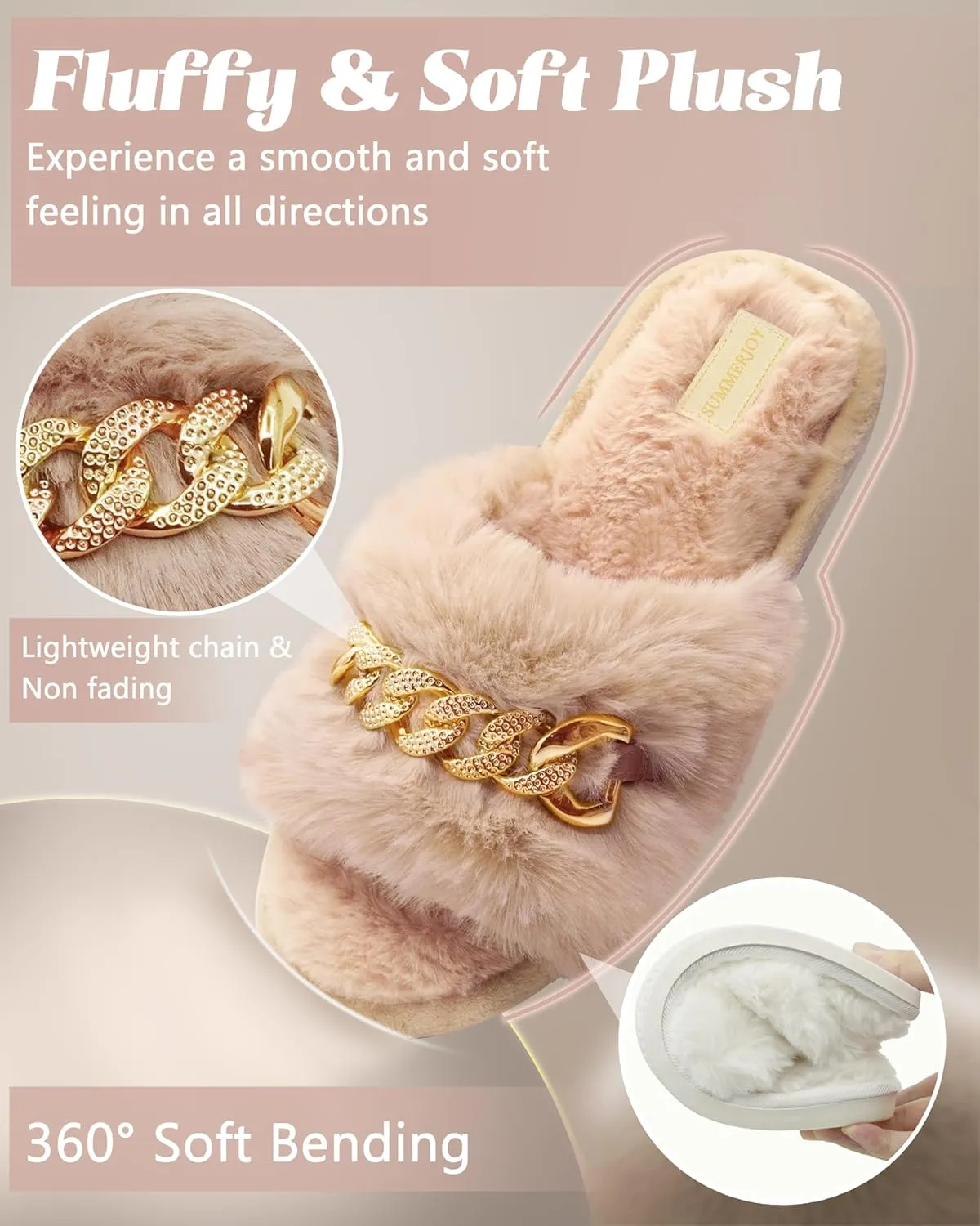 Cozy Fuzzy Fluffy Slippers - Memory Foam Indoor & Outdoor, Perfect Gifts for Women