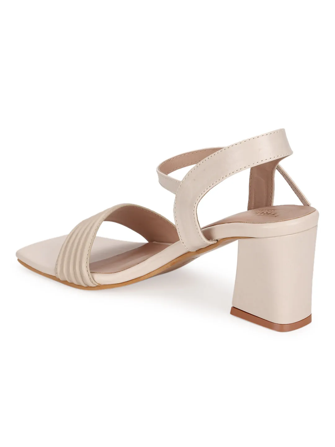 Cream PU Strappy Block Sandals (TC-SLC-V111-CRM)