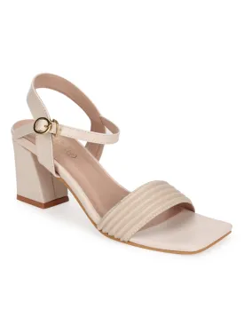 Cream PU Strappy Block Sandals (TC-SLC-V111-CRM)