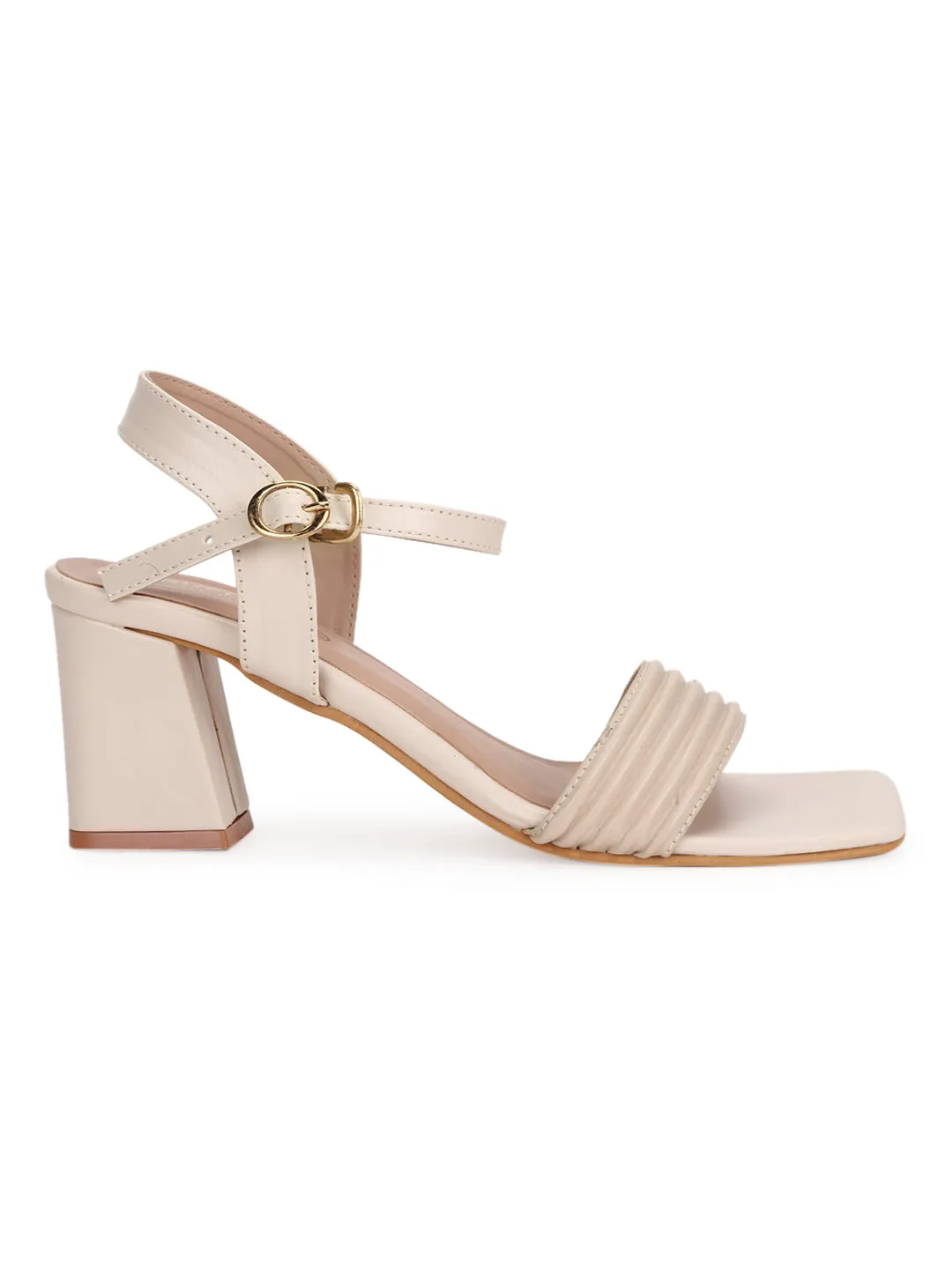Cream PU Strappy Block Sandals (TC-SLC-V111-CRM)