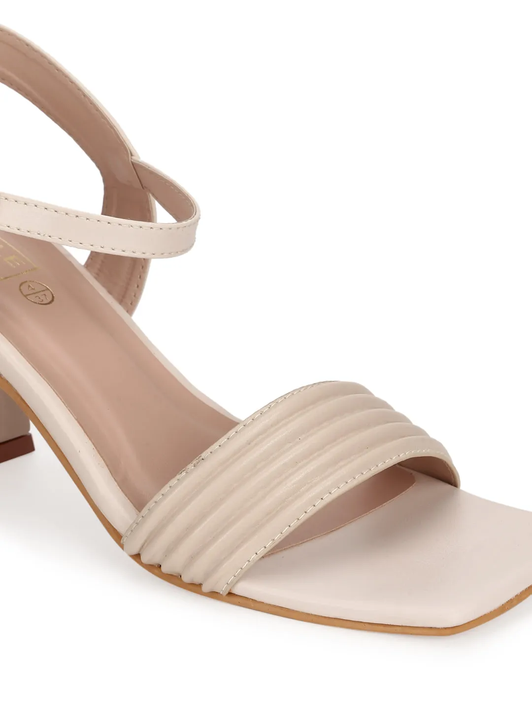 Cream PU Strappy Block Sandals (TC-SLC-V111-CRM)
