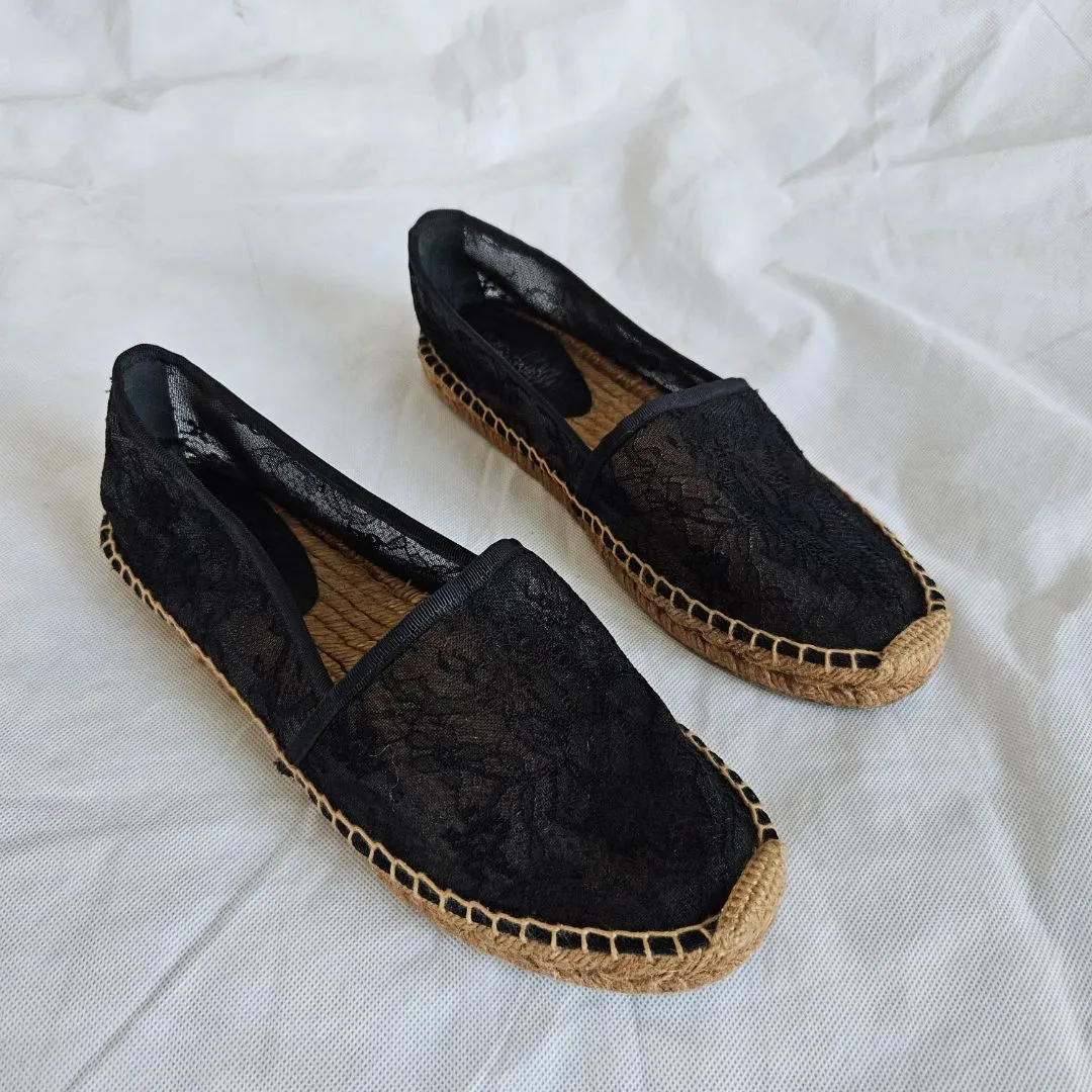 Dolce & Gabanna black lace espadrilles, 40