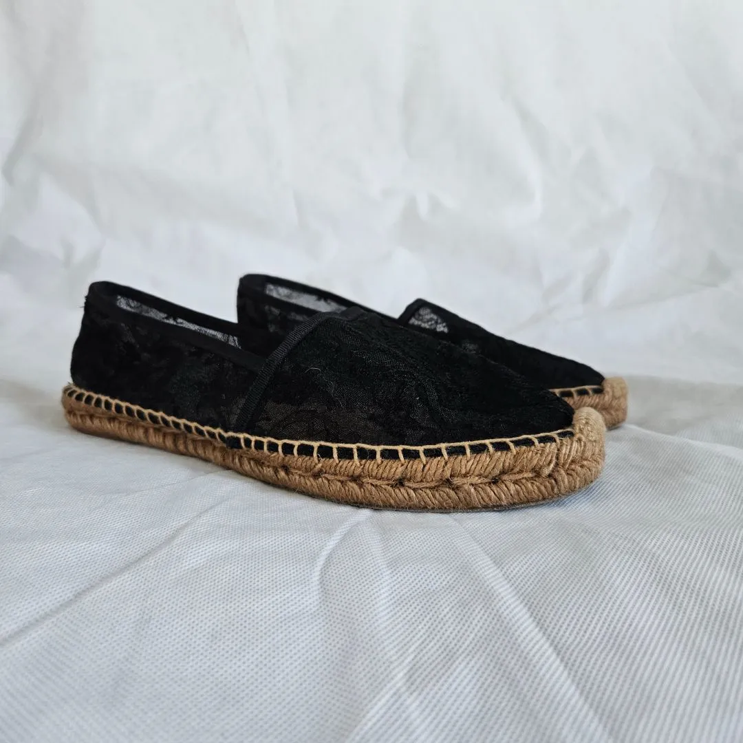 Dolce & Gabanna black lace espadrilles, 40