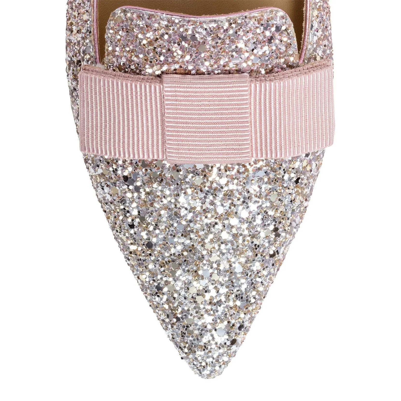 Gala silver pink glitter flats