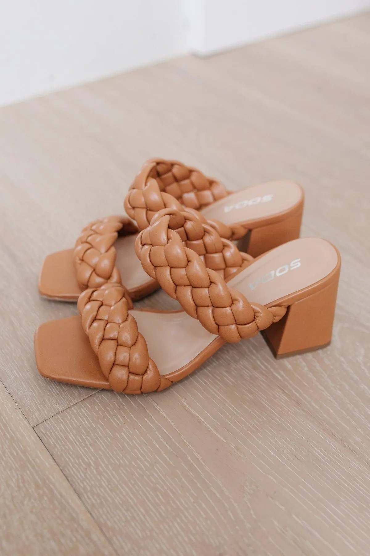 Hazel Blues® | Maya Braided Heels in Tan