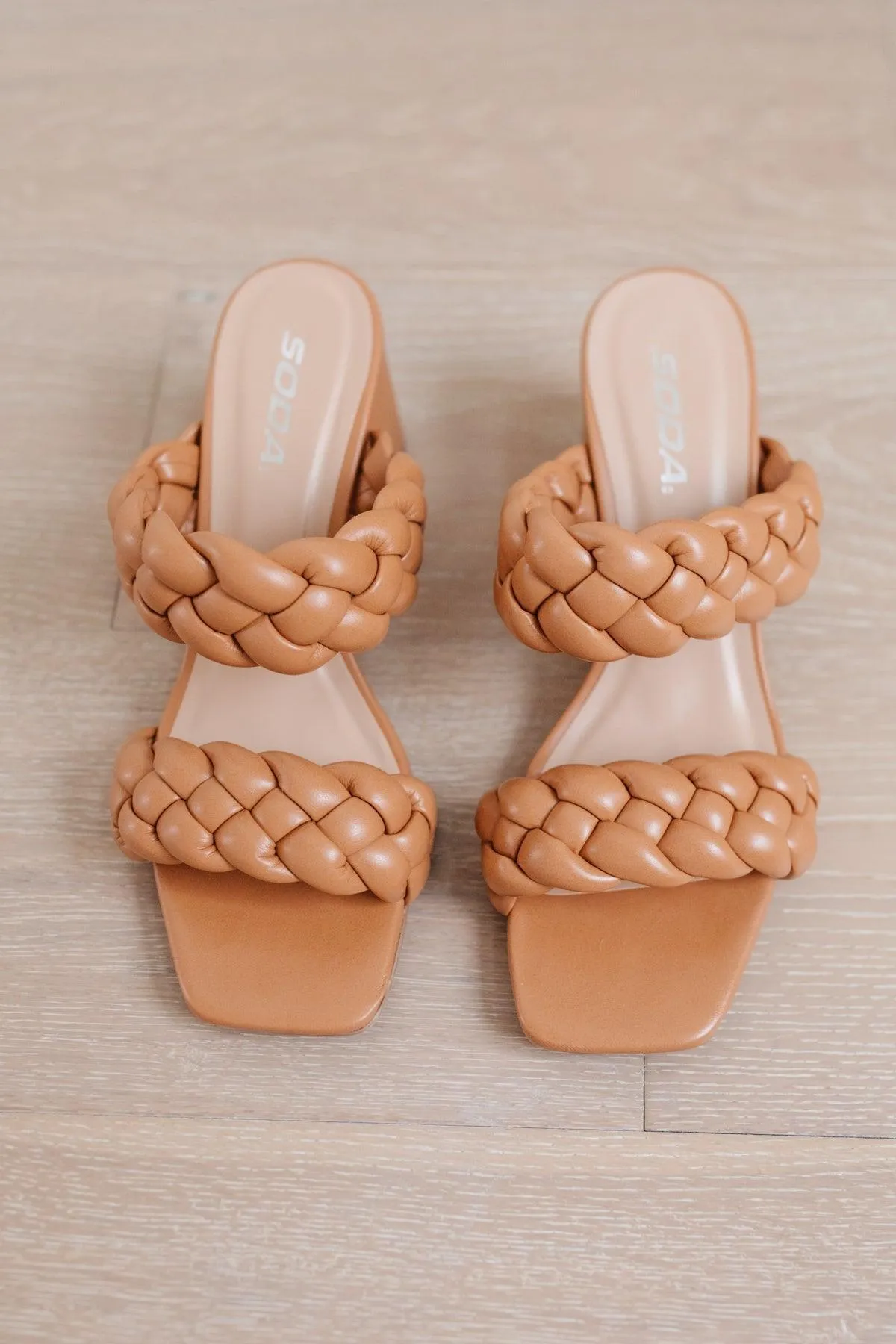 Hazel Blues® | Maya Braided Heels in Tan