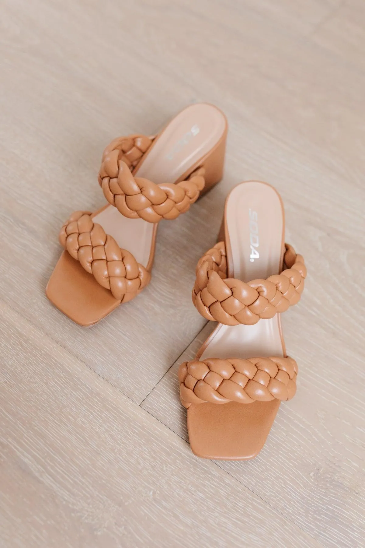 Hazel Blues® | Maya Braided Heels in Tan