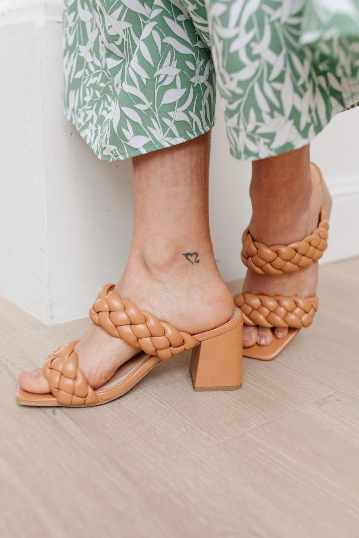 Hazel Blues® | Maya Braided Heels in Tan