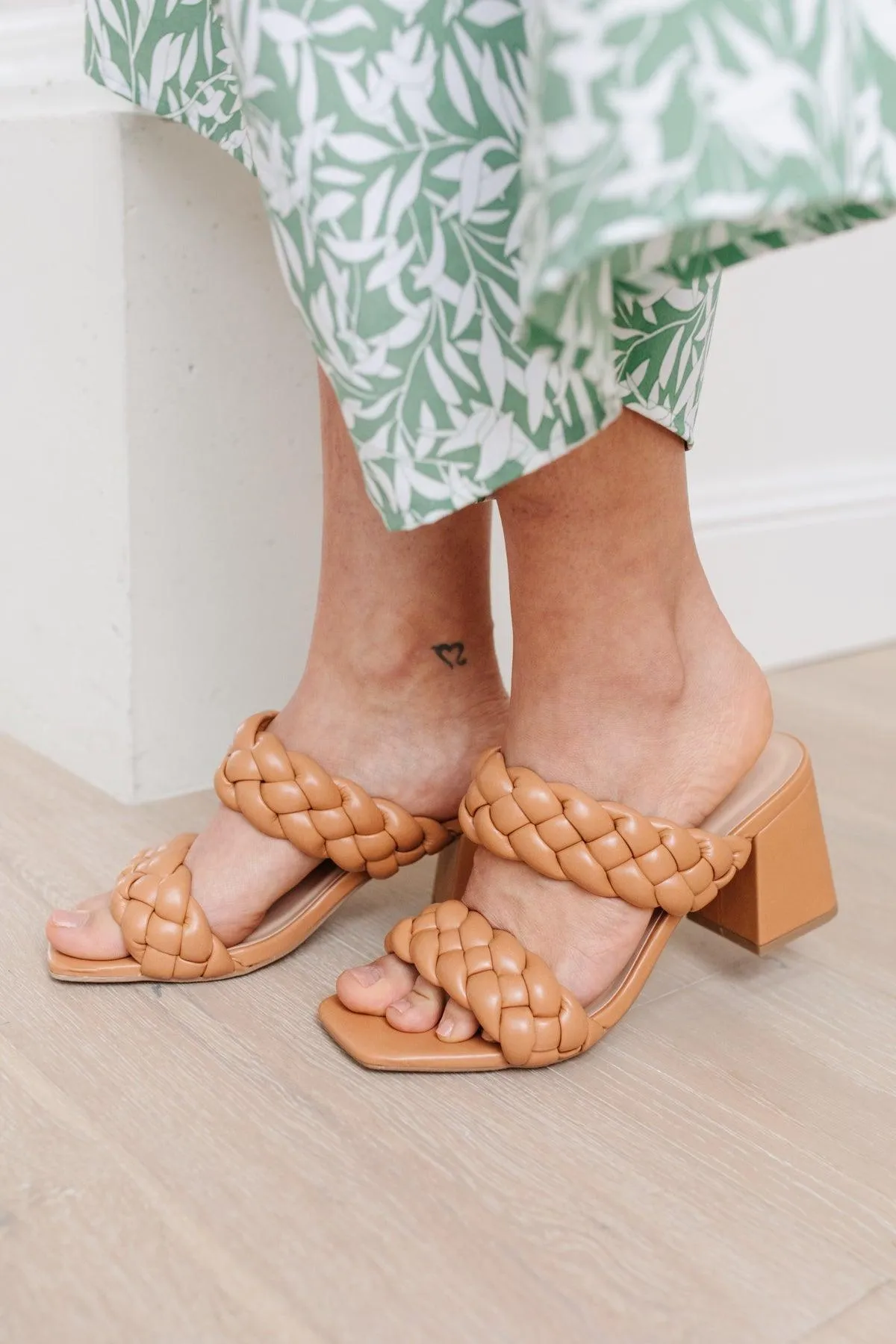 Hazel Blues® | Maya Braided Heels in Tan