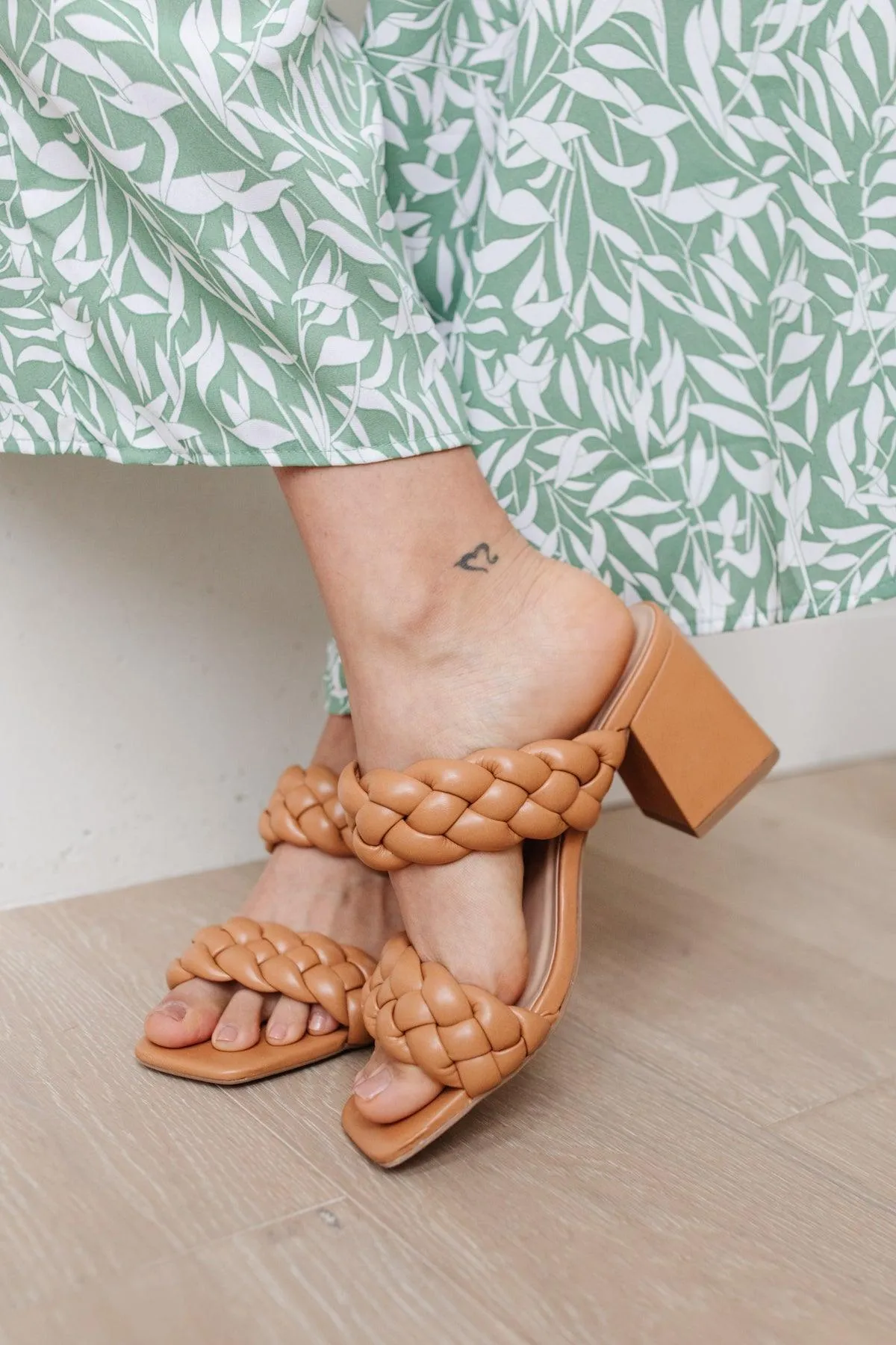 Hazel Blues® | Maya Braided Heels in Tan