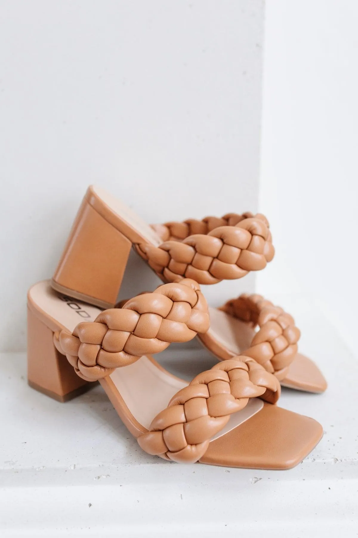 Hazel Blues® | Maya Braided Heels in Tan