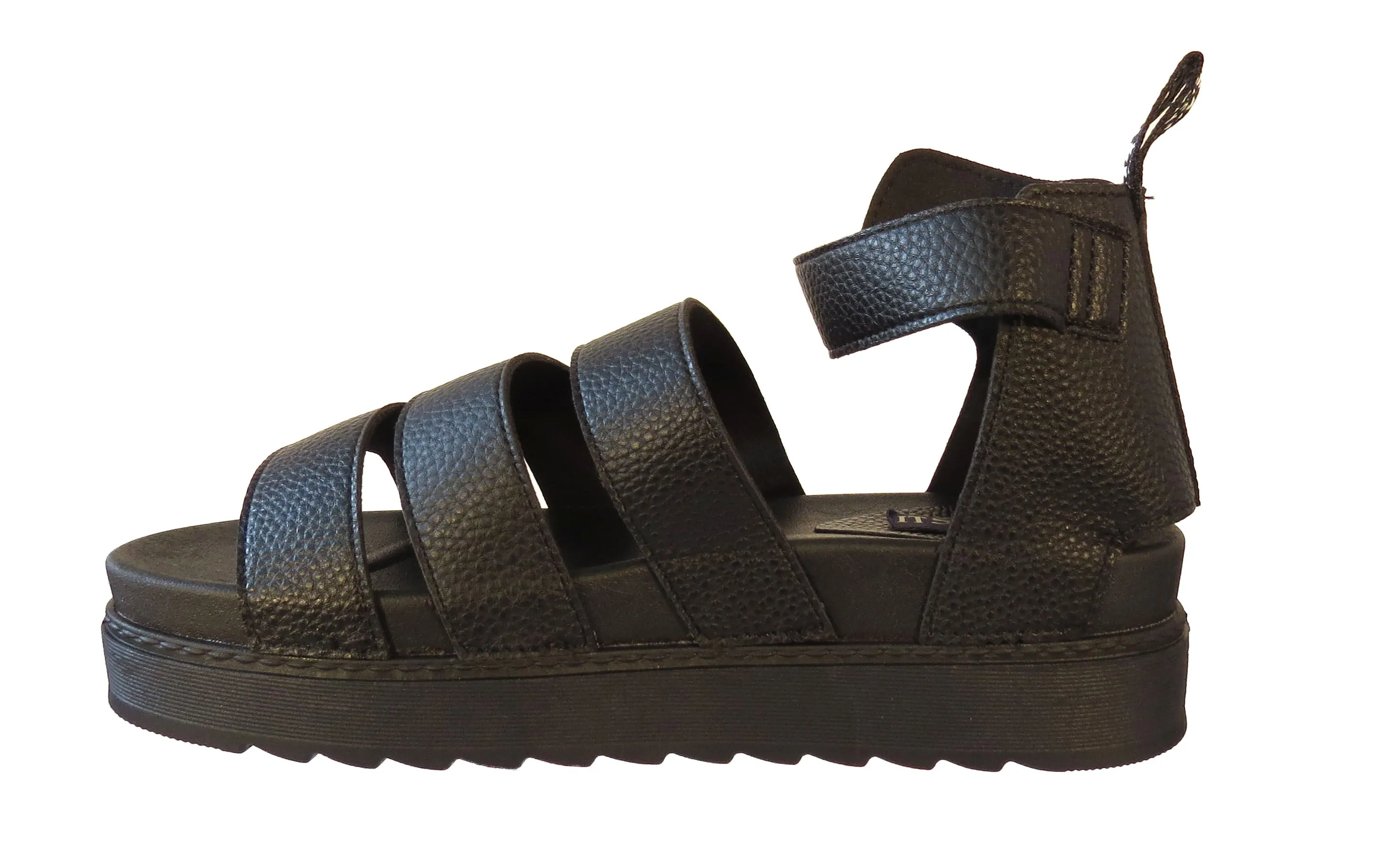 Jesse Women's Trendy Triple-Strap Platform Sandals with Adjustable Buckle - Available in Black, Tan, and White