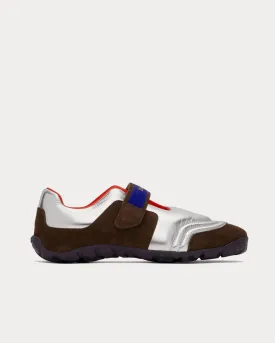 Jewel Strap Brown / Silver Slip On Sneakers