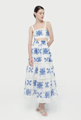 KELLY SKIRT WHITE/BLUE