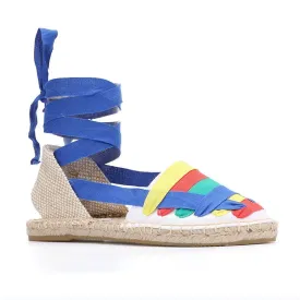 Lace-Up Espadrille Sandals - Blue