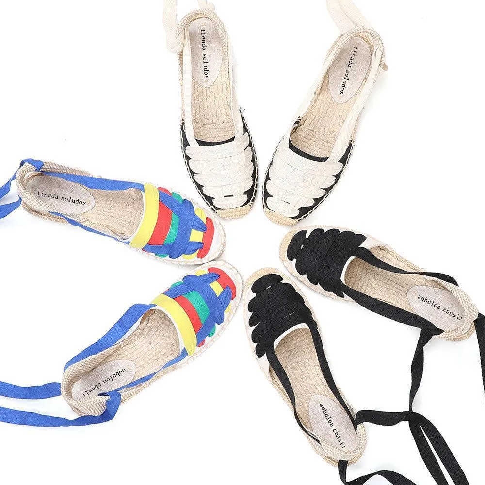 Lace-Up Espadrille Sandals - Blue