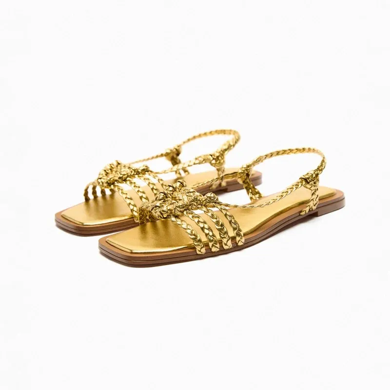 Ladies Braided Bohemian Leather Sandals