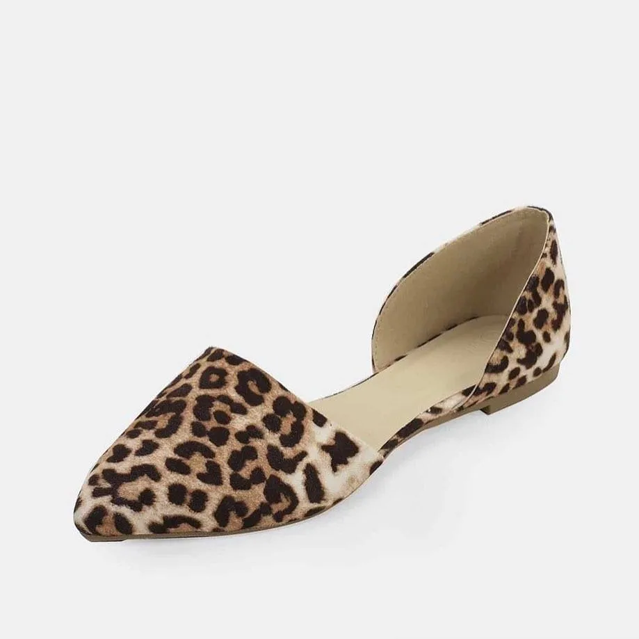 Leopard Pointed Toe Flats