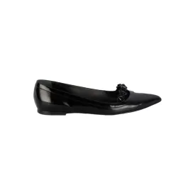 Louis Vuitton Black Fleur Pointed Toe Flat - '10s