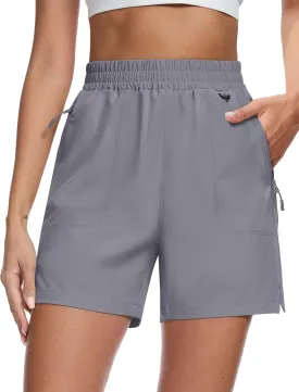 MAGCOMSEN Women's 5" Hiking Cargo Shorts UPF 50  Quick Dry Lightweight Golf Athletic Casual Summer Shorts with Pockets
