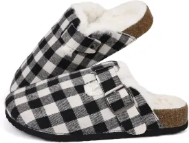 MAIITRIP Women's Wide Orthotics Cork Clogs Slippers with Arch Support for Plantar Fasciitis,Fur Lined Orthopedic Indoor/Oudoor House Shoes with Adjustable Buckle for Flat Feet