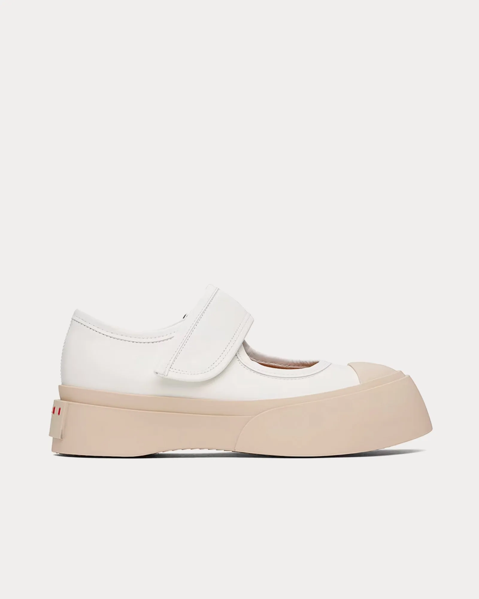 Mary Jane Leather White Slip On Sneakers