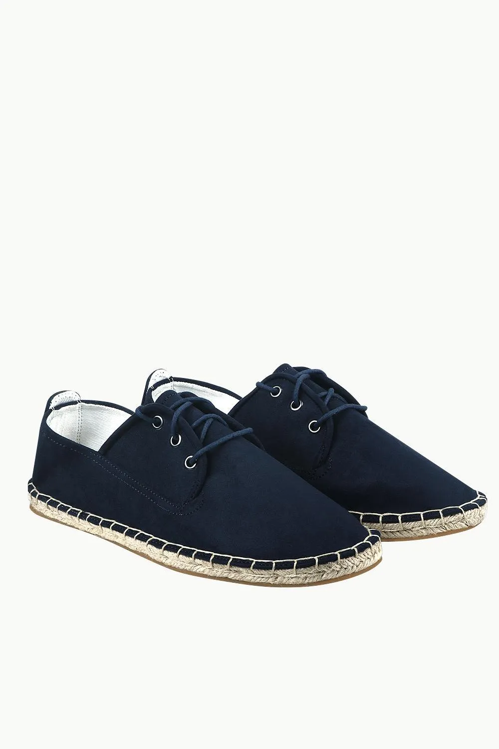 Men's Midnight Navy Suede Lace Up Espadrilles