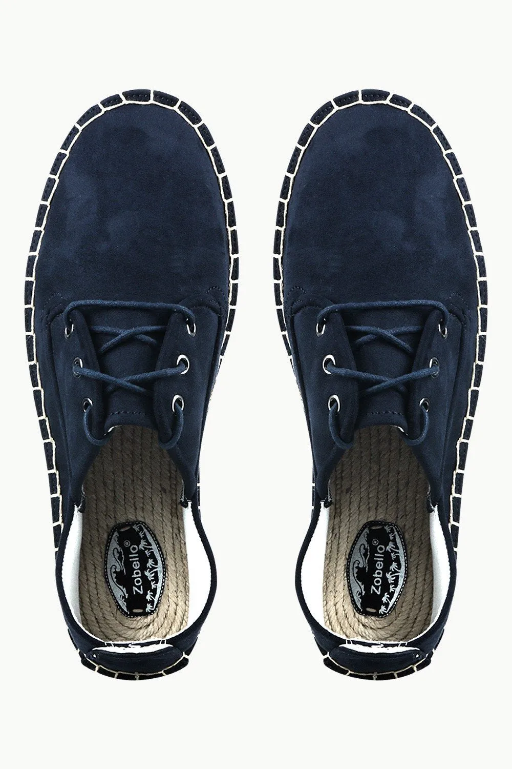 Men's Midnight Navy Suede Lace Up Espadrilles