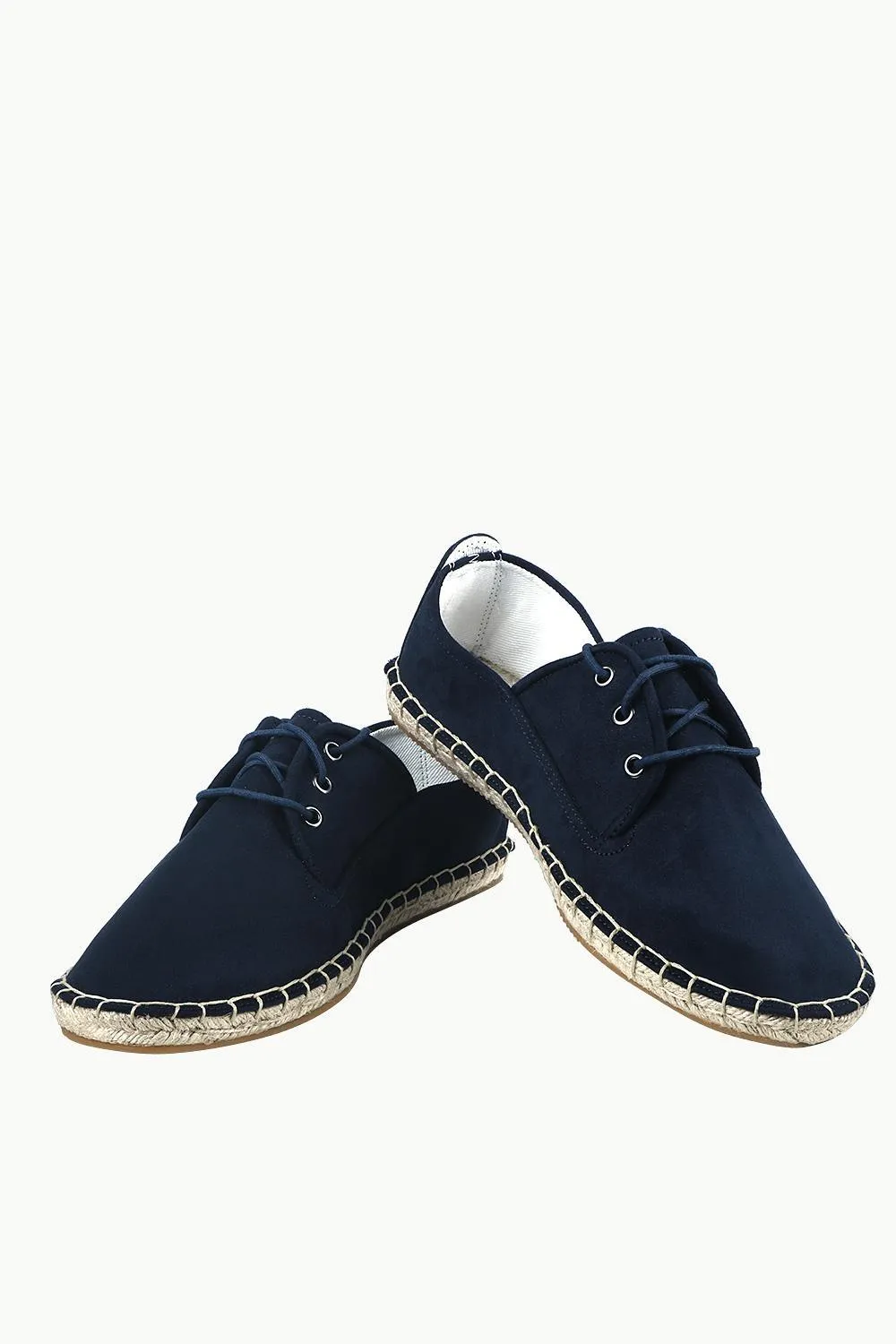 Men's Midnight Navy Suede Lace Up Espadrilles