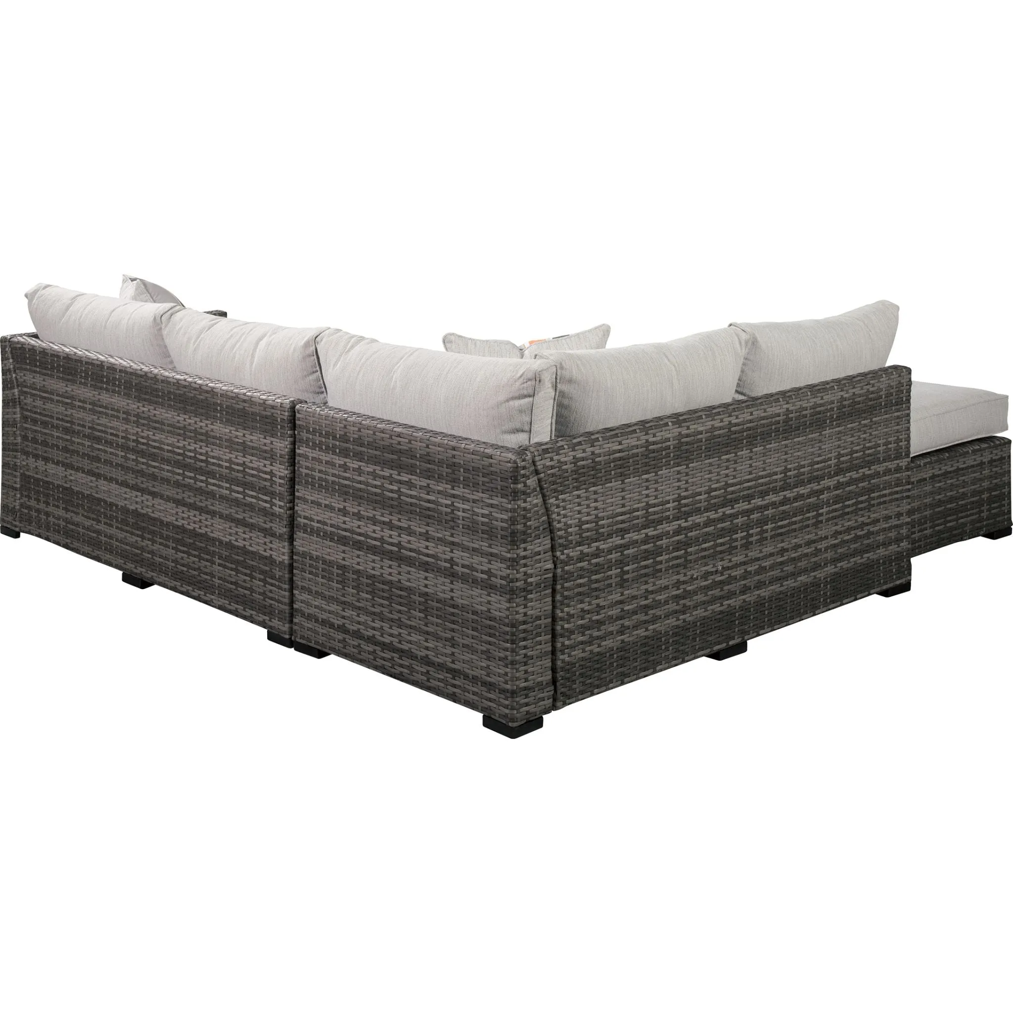 Outdoor Cherry Point Loveseat Sectional with Table and Ottoman Gray