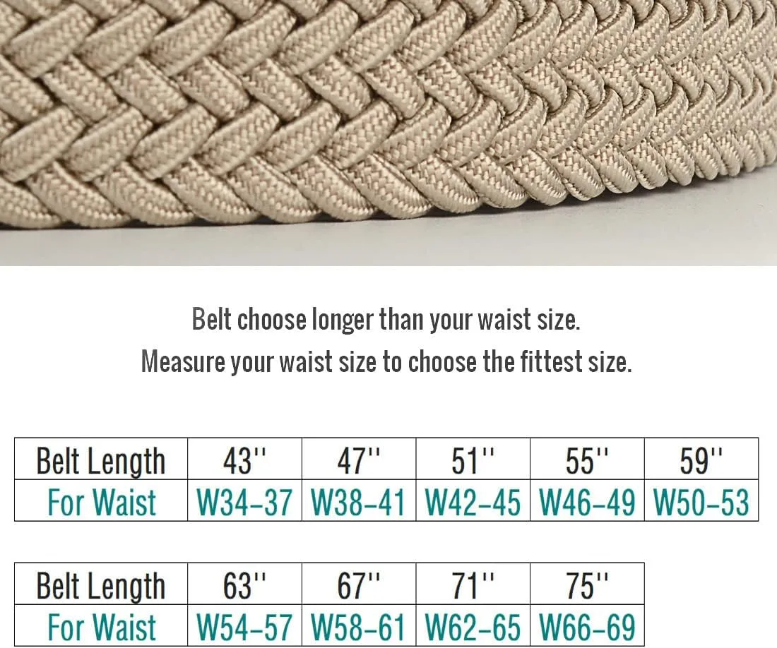 Plus Size 43'' to 75'' Mens Elastic Stretch Belts Big and Tall Belt